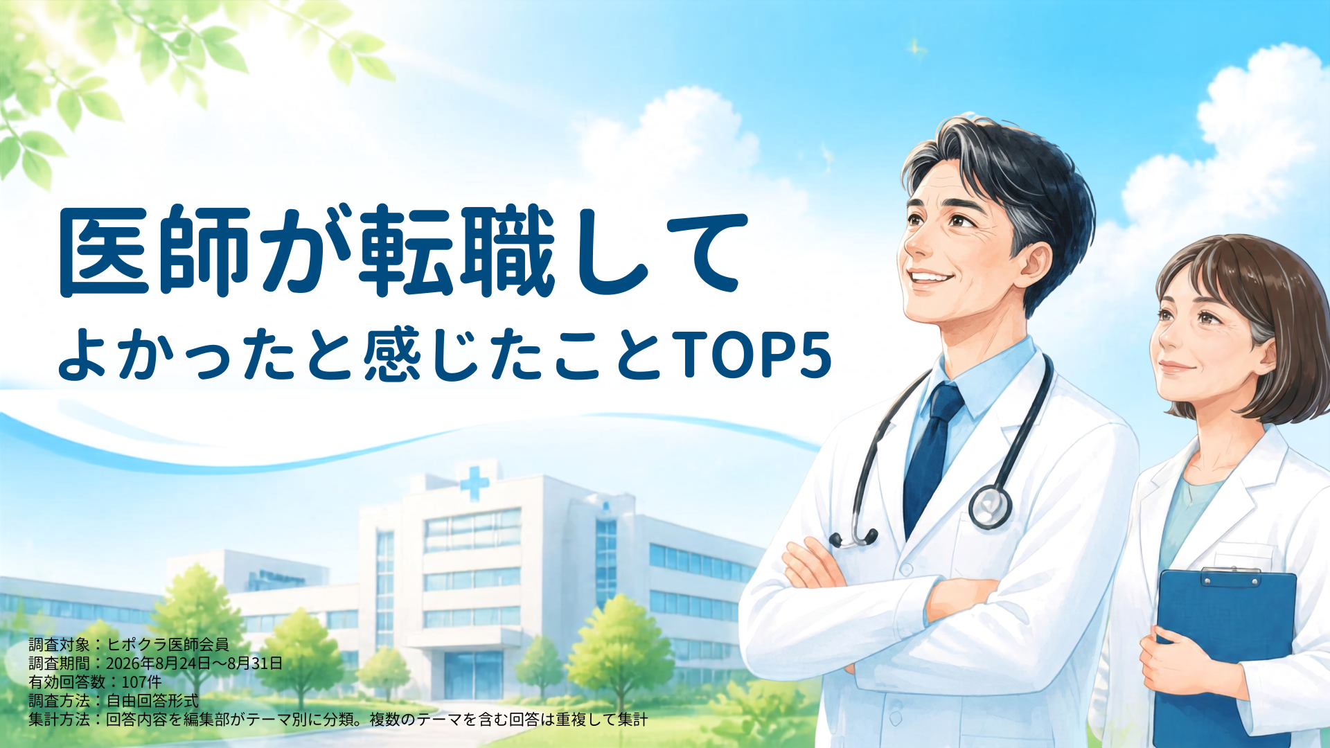 医師が転職してよかったと感じたことTOP5